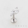 MULTI CZ MARQUISE BUTTERFLY THREADLESS (PUSH IN) 316L SURGICAL STEEL LABRET SET